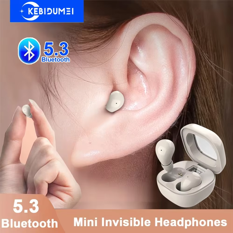 Mini Headphones Invisible Bluetooth 5.3 Earphones TWS Wireless in-ear Headsets H