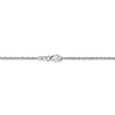 Pre-owned Skyjewelers Real 14kt White Gold 16 Inch 1.3mm Heavy Baby Rope With Lobster Clasp Chain