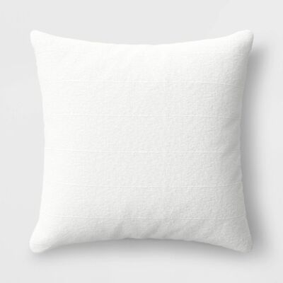 Oversized Woven Cotton Slubby Striped Square Throw Pillow Ivory - Threshold