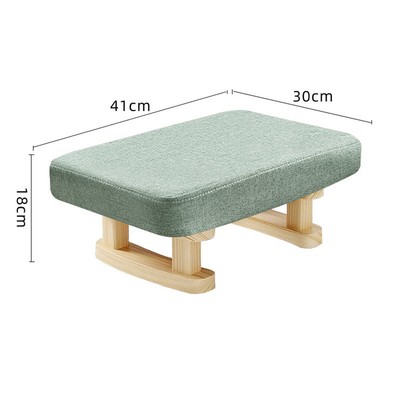 Wood Cushion Sitting Stool Sofa Low Foot Step Stool Changing Shoe Rest Seat USA