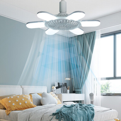 Large Ceiling Fan E27 Socket Fan 25W With Dimmable LED Light Remote Controller