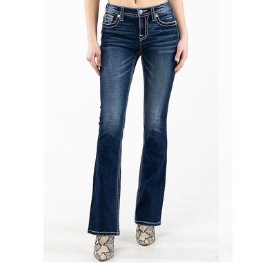 

Женские джинсы Miss Me с перьями Bootcut, Dark wash