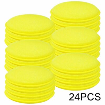 24x Round Car Waxing Polish Foam Sponge Wax Applicator Cleaning Detailing Pad