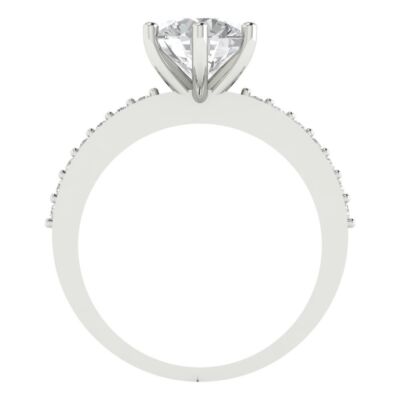 Pre-owned Pucci 1.96 Round Cut Moissanite Classic Bridal Statement Designer Ring 14k White Gold In White/colorless