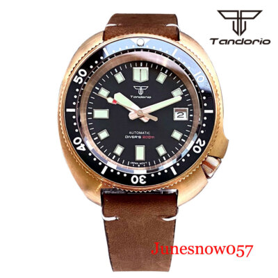 Tandorio CUSN8 Solid Bronze Case 20ATM NH35A 44MM Automatic Men's Watch Luminous