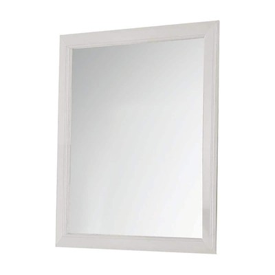 Acme Furniture Decorative Mirror 1 in. x 38 in. Modern Rectangle Framed White