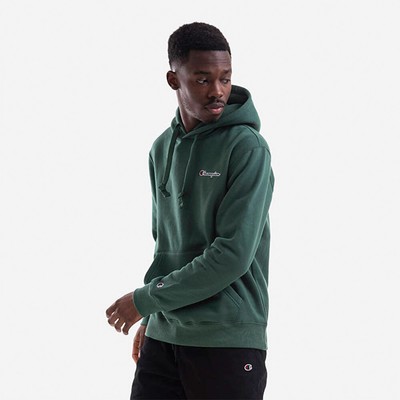 

Толстовка с капюшоном Champion Small Script Logo Мужская темно-оливковая, Зеленый