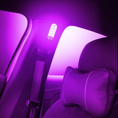 LED Touch Ambient Lamp USB Charging Car Interior Lighting With Strobe Mode