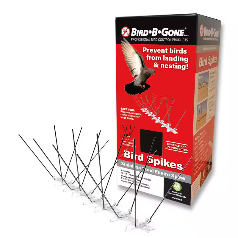 Bird B Gone Bird Spikes Stainless Steel Deterrent Repellent Outdoor 1 Ft 5 Inch