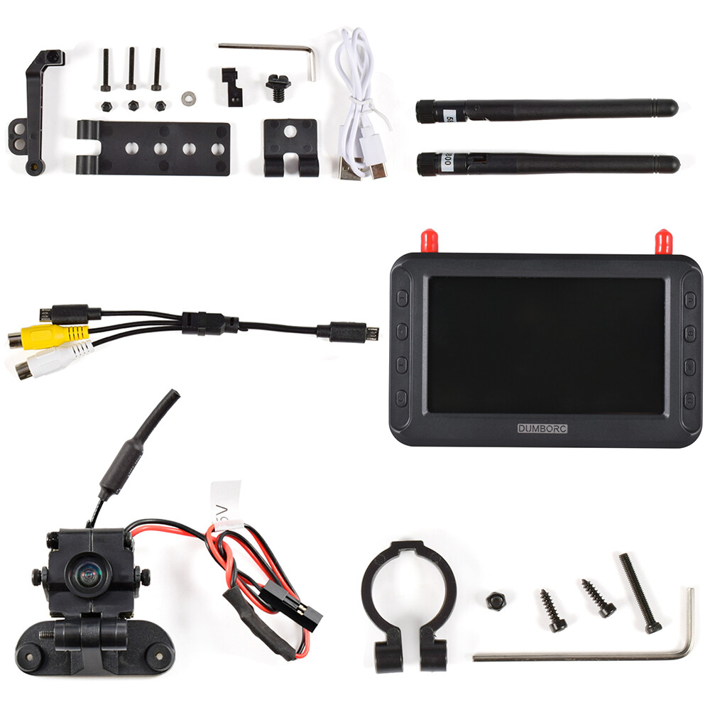 DUMBORC 4.3"FPV HD Display 5.8G Image Transmission  for RC Car Ship Drone