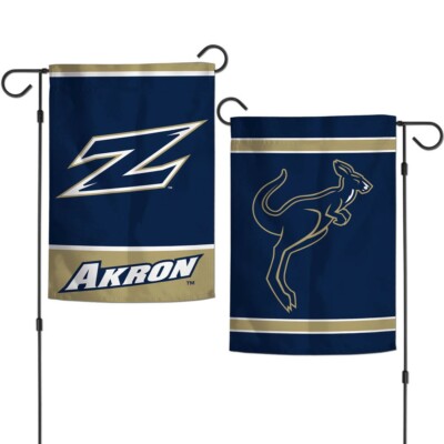 AKRON ZIPS 12''X18'' 2 SIDED GARDEN FLAG NEW WINCRAFT  