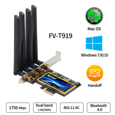 PCIe WiFi Card Sonoma Hackintosh MacOS Windows BCM94360CD WiFi Bluetooth Adapter