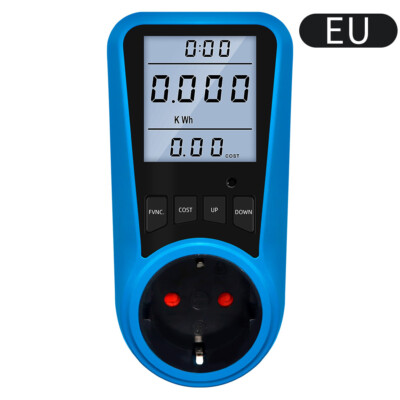 LCD Power Watt Meter Plug Consumption Electricity Usage Energy Amps Volt Monitor