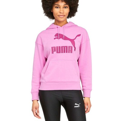 

Puma Classics Logo Pullover Hoodie Женская розовая повседневная верхняя одежда 531859-15, Розовый