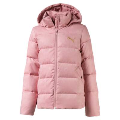 

Puma Velour Down Jacket Youth Girls Pink Coats Куртки Верхняя одежда 580285-14, Розовый, Puma Velour Down Jacket Youth
