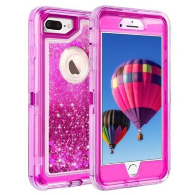 for iPhone 6/6s/7/8 Plus Transparent Heavy Duty Glitter