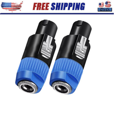 2PCS For Speakon to 1/4'' Connector Pro Speak-On Male to 1/4 Female Plug Adapter