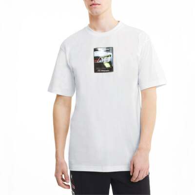 

Puma Bmw M Motorsport Street Graphic Crew Neck Short Sleeve TShirt Mens White Ca, Белый, Puma Bmw M Motorsport Street Graphic Crew Neck Short Sleeve TShir