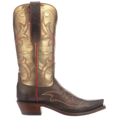 Lucchese Tansy Goat Metallic Snip Toe Женские коричневые повседневные ботинки коричневого цвета N4816-S5