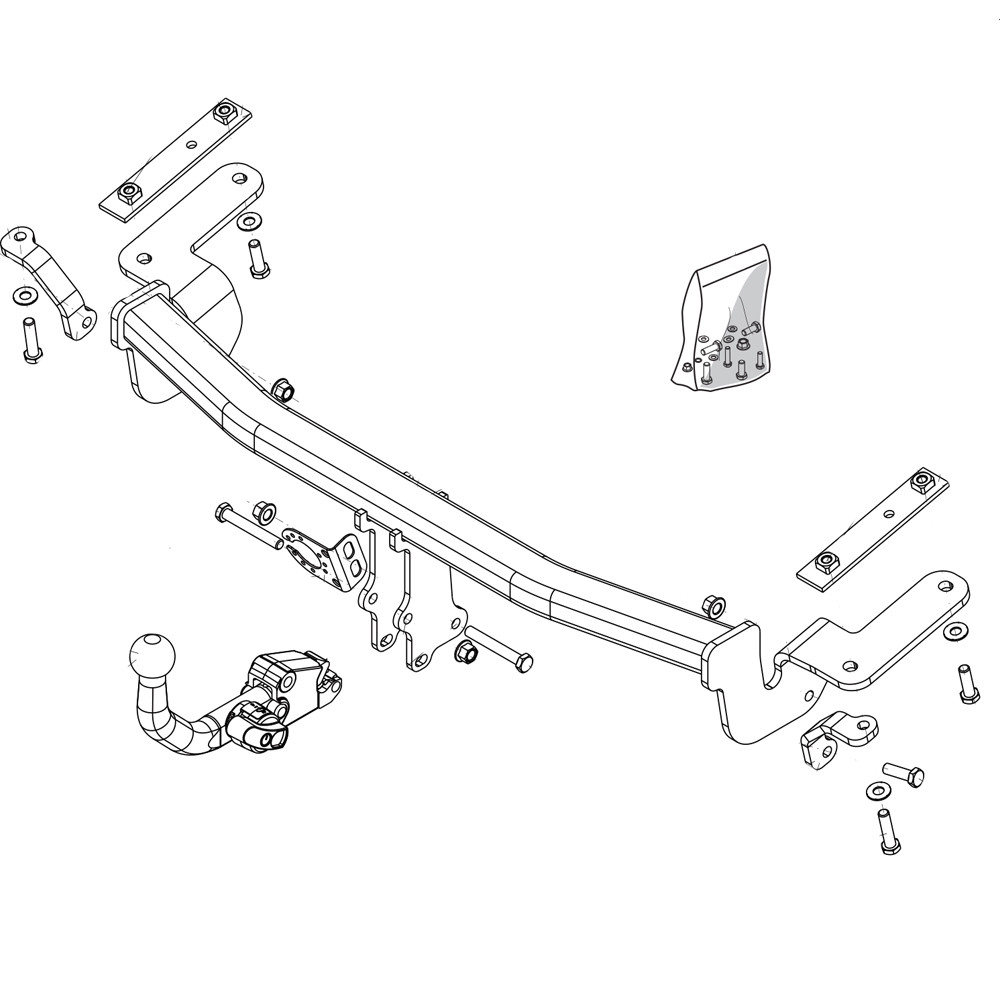 Flange Tow Bar Brink Towbar for Volkswagen Caddy Van Mk3 2004-2015