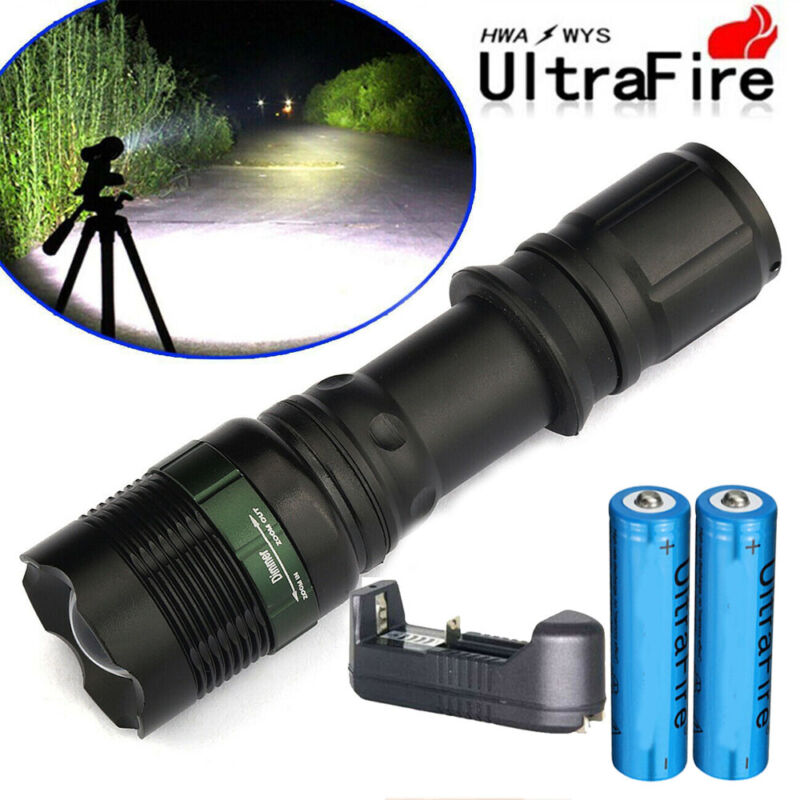 350000 Lumens Tactical Zoomable Focus LED Flashlight Super Bright Torch Light US