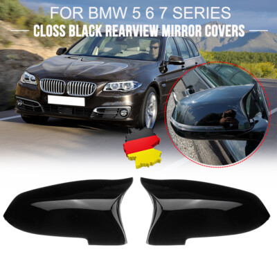 Für BMW F10 F18 14-16 Außenspiegel Kappen Spiegelkappen Gehäuse Glänz Schwarz