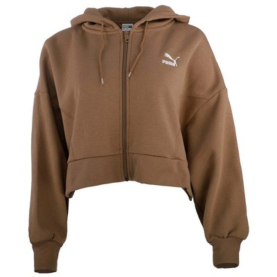 

Puma Boxy Full Zip Hoodie Womens Size  Повседневная верхняя одежда 535169-04, Коричневый