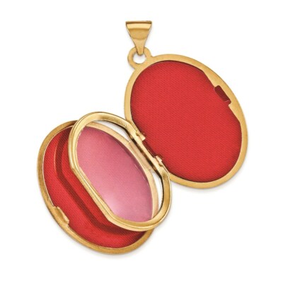 Pre-owned Skyjewelers Real 14kt Yellow Gold Scroll Heart Design Oval Locket