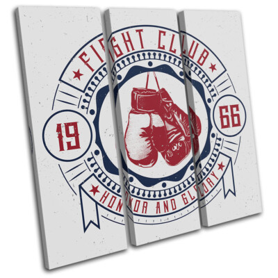 Boxing Club Retro Vintage Sports TREBLE TOILE murale ART Photo Print