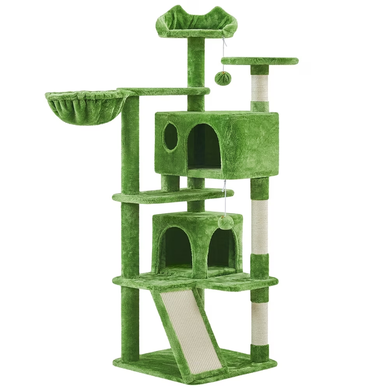 57'' Height Multilevel Cat Tree with 2 Condos for Kittens/Smal...