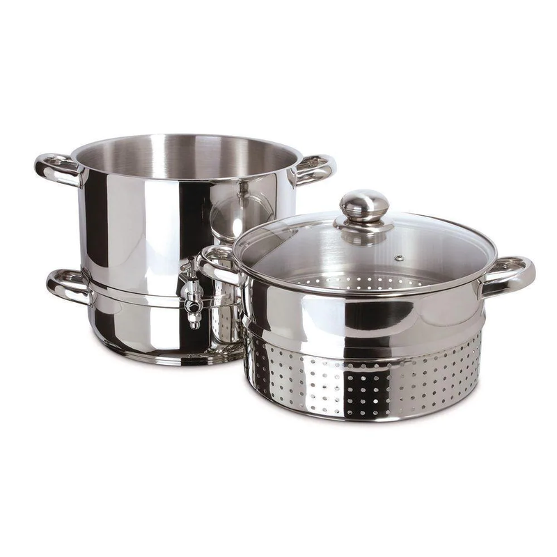 Euro Cuisine Steam Juicer Stainless Steel Stove Top Cooker Kitchen Fruit Juice