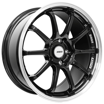 F18x8.5/R18x9'' Flow Formed Staggered Bavar Racing BVR03 Gloss Black/Dia (P32)