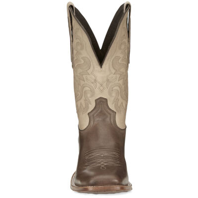 Pre-owned Tony Lama Jinglebob 11" Wide Square Toe Men's Boot In Brown/white