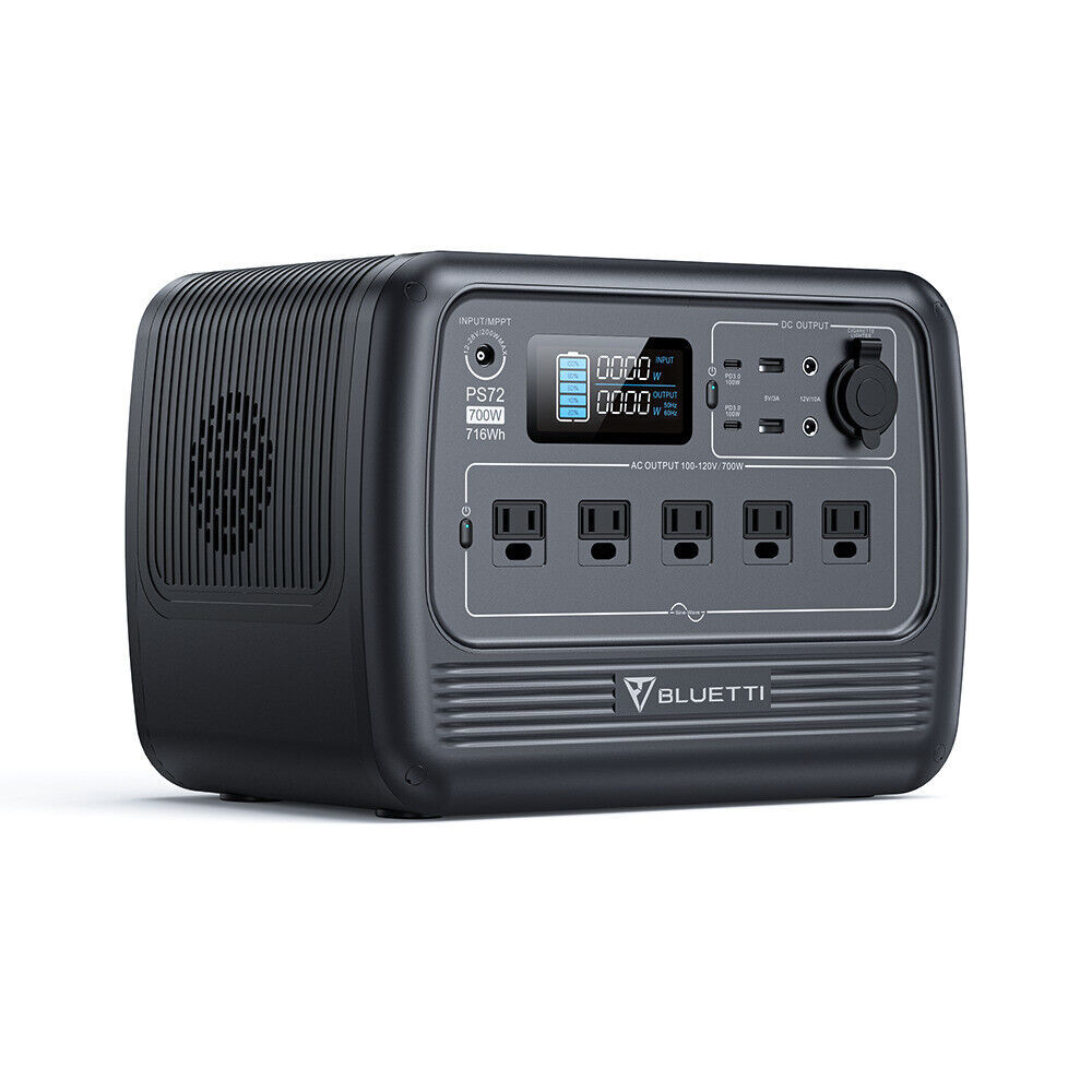 BLUETTI PS72 716Wh 700W Portable Power Station w/ 220W Solar Panel Backup Kit