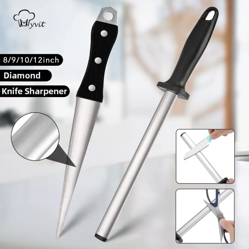 Diamond Knife Sharpener Rod Carbon Steel Knife Sharpening Curved Whetstone
