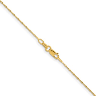 Pre-owned Diamond2deal 14k Yellow Gold 1.2mm Fancy Link 18" Chain Necklace 2.39gram