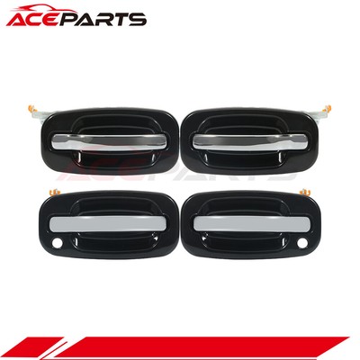 EXTERIOR DOOR HANDLE KIT LEFT RIGHT 4PCS SET FOR 99-07 CHEVROLET GMC CADILLAC