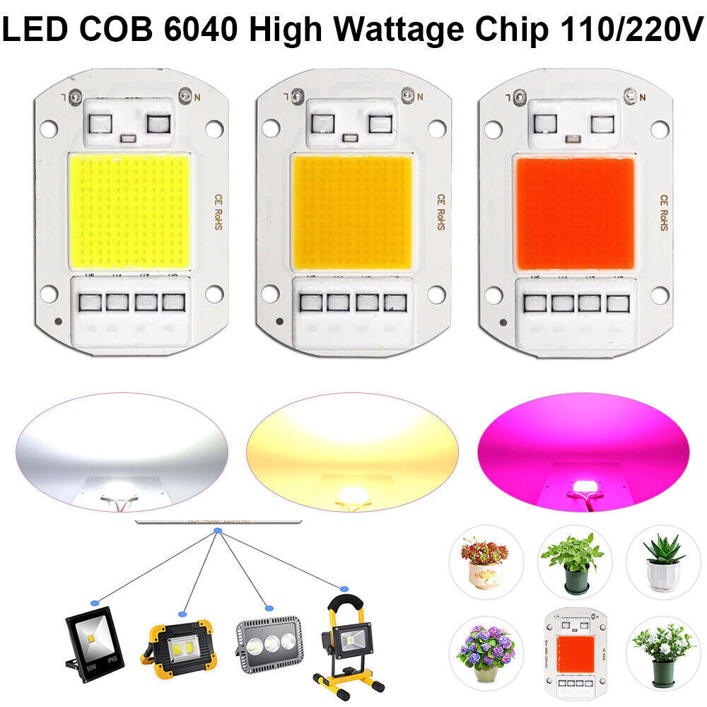 1-10PACK Smart IC 20-50W Driverless COB LED Chip for Plant G