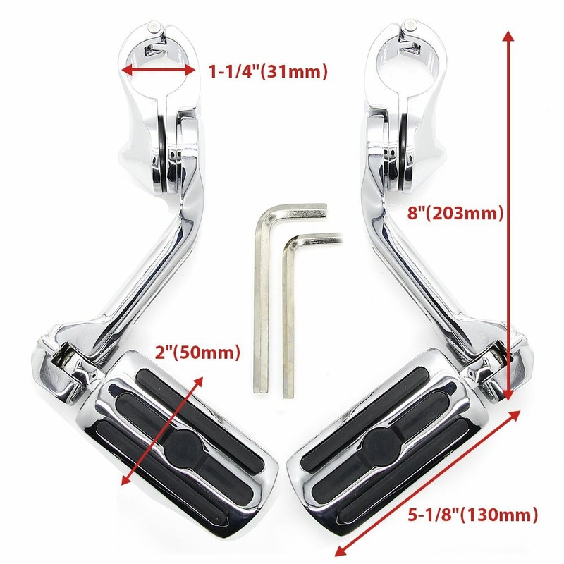 Chrome Long Highway Foot Pegs 11/4" Crash Bar For Harley Street Glide