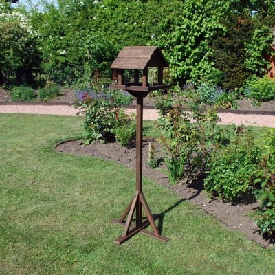 Premium Wooden Bird Table Garden Feeder Feeding Station Freestanding Portable