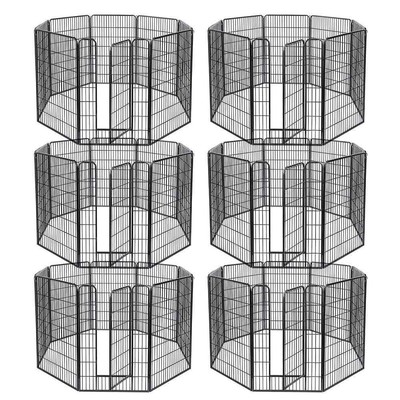 Dog Playpen Pet Pen Exercise Kennel Camping Barrier Fence Cage 48 Panel 28''x47''