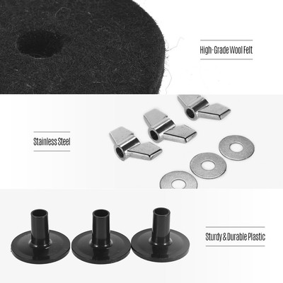 Pack of 18 PCS Drum Kit Accessories Set Cymbal Stand Felts Hi-Hat Clutch B6X6