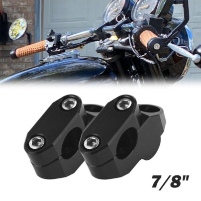 Universal Pair 7/8'' 22mm Motorcycle CNC HandleBar Handle Bar Mount Clamps Riser