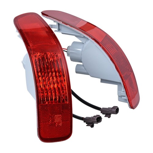2X Left Right Rear Bumper Reflector Light For Mitsubishi Outlander 07-12 w/ Bulb
