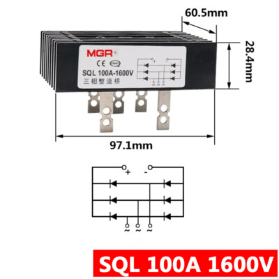 SQL Three-Phase Bridge Rectifiers Power Module 40A,60A,100A 1600V with Heatsink