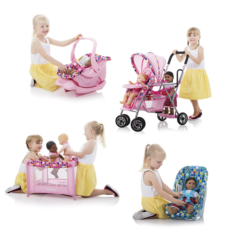 Joovy Doll Or Stuffed Toy Car Seat, 20 Inch Dolll Car Seat, Blue Dot