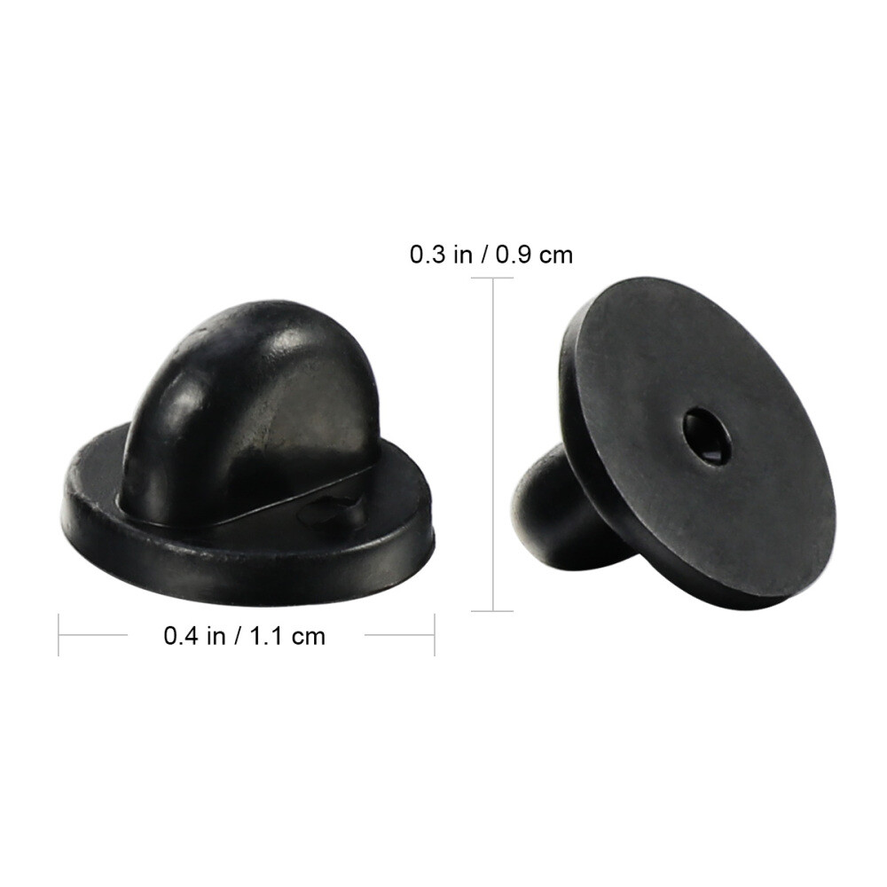 50 PCS/Set Rubber Pin Backs 11.5mm Diameter Pin Clutch Backs for Lapel