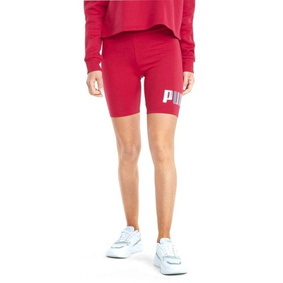 

Puma Essentials+ Металлизированные короткие леггинсы с высокой талией Женские размеры  Повседневная Ath, Красный, Puma Essentials+ Metallic High Waisted Short Leggings