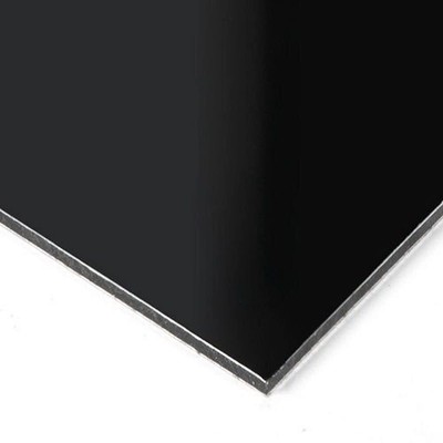 Aluminium Composite Panel Black 12 in. x 24 in. x 1/4 in.