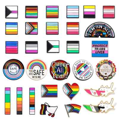 Pride Rainbow Flag Enamel Pins Brooch LGBT Badge Brooches For Hats Clothes Bags